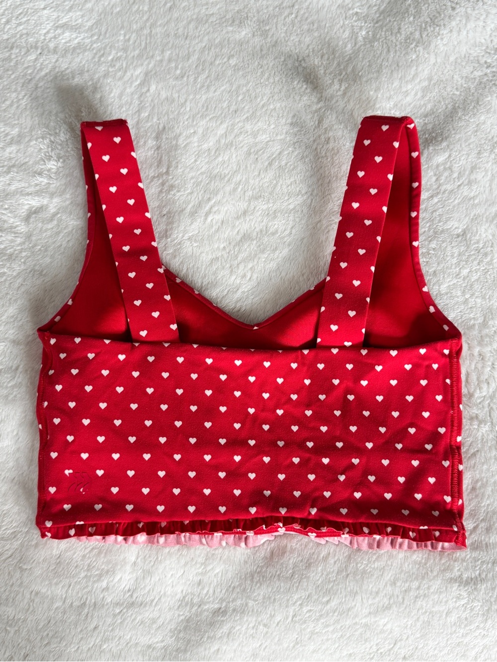 All in Motion Red Heart Ruffle Activewear Set Leggings Sports Bra XS - Picture 4 of 10